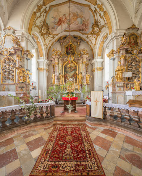 Gemeinde Burgkirchen Landkreis Altötting Hirten Kirche Margarethenberg Innen (Dirschl Johann) Deutschland AÖ